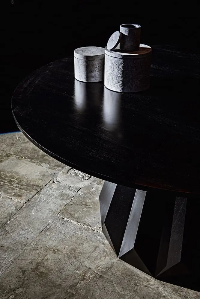 Noir Brosche Dining Table, Hand Rubbed Black