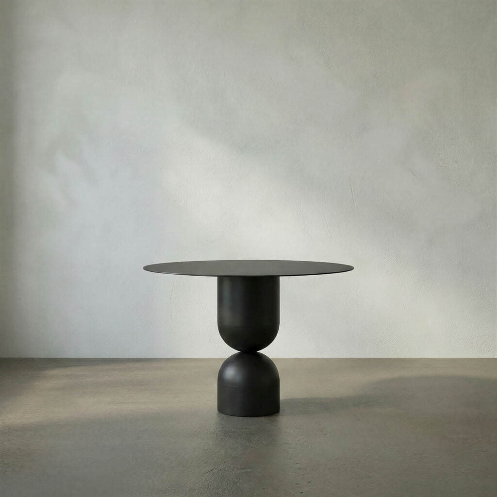Noir Wanda Dining Table, Black Steel