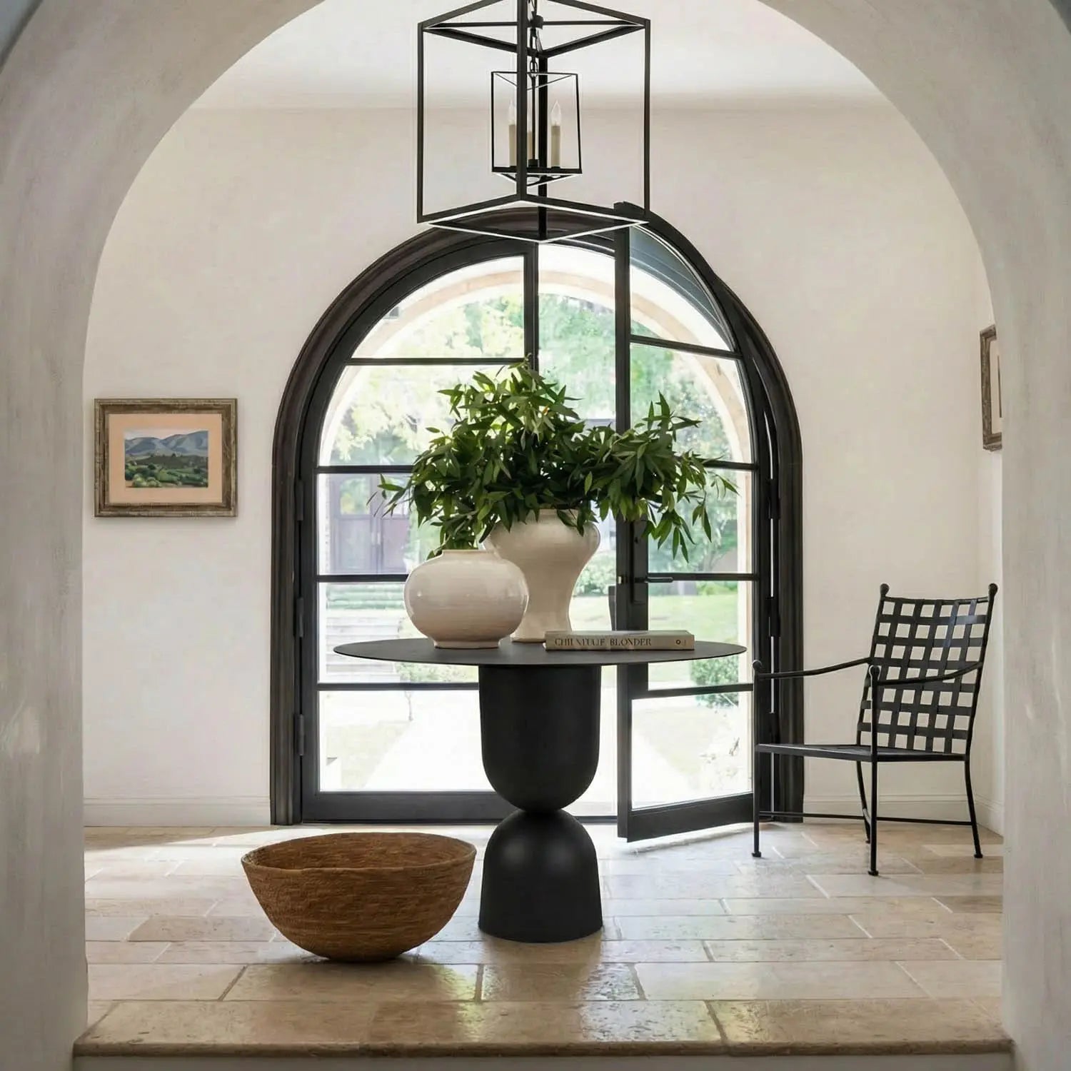 Noir Wanda Dining Table, Black Steel