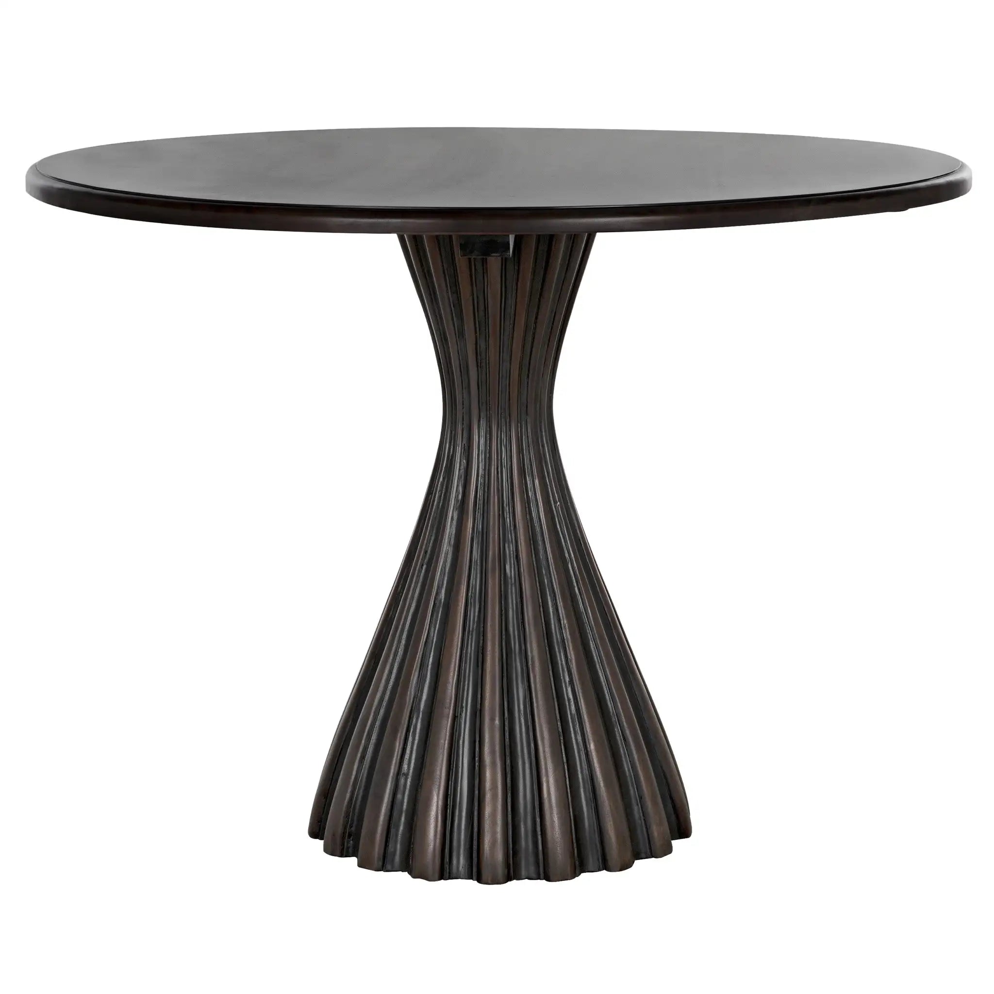Noir Osiris Dining Table, Pale Rubbed With Light Brown Trim