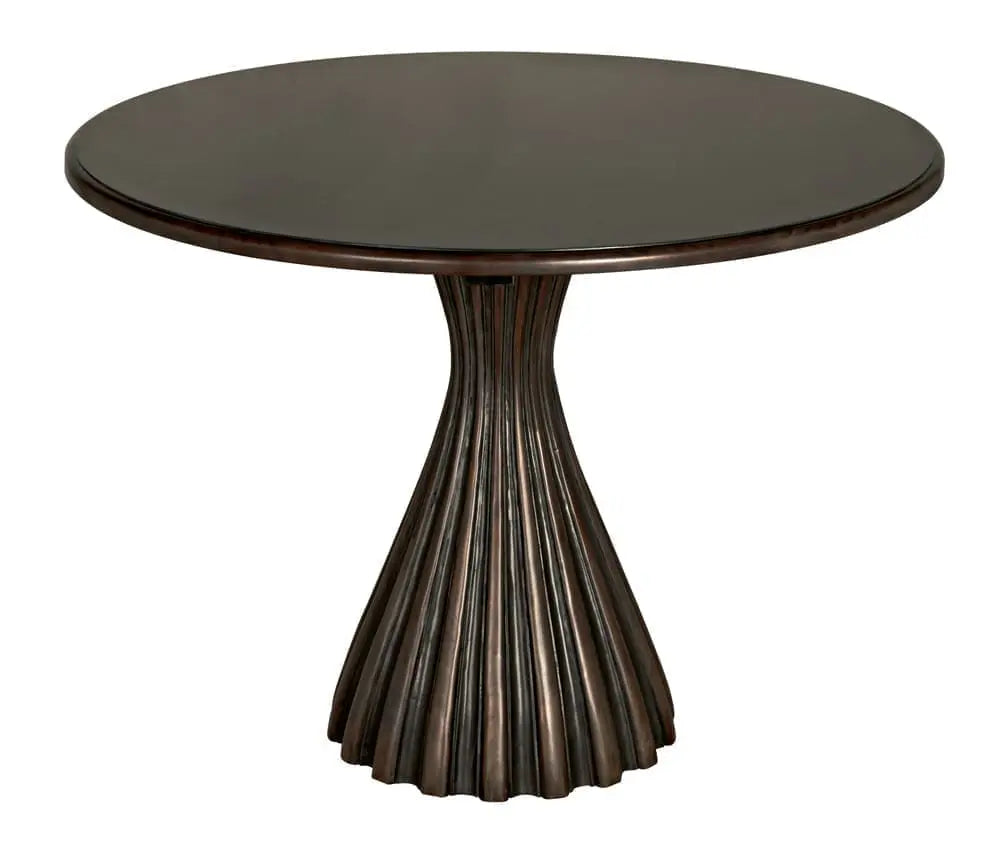 Noir Osiris Dining Table, Pale Rubbed With Light Brown Trim