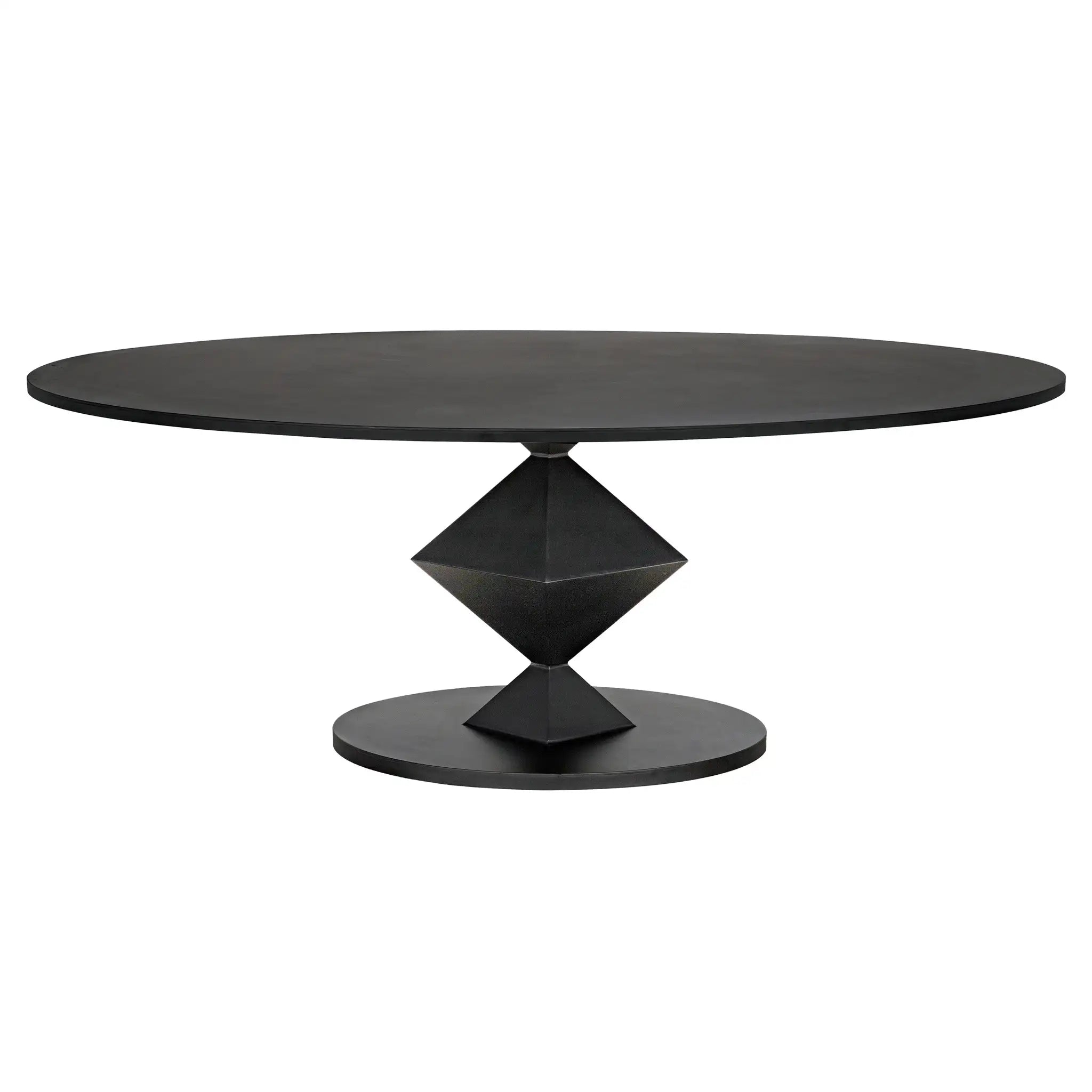 Noir Katana Oval Dining Table, Black Metal
