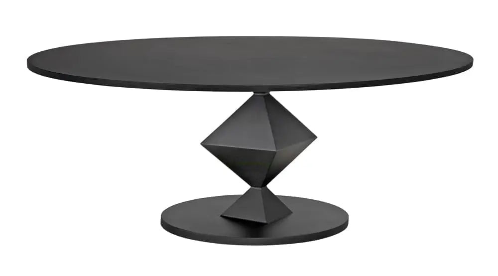 Noir Katana Oval Dining Table, Black Metal
