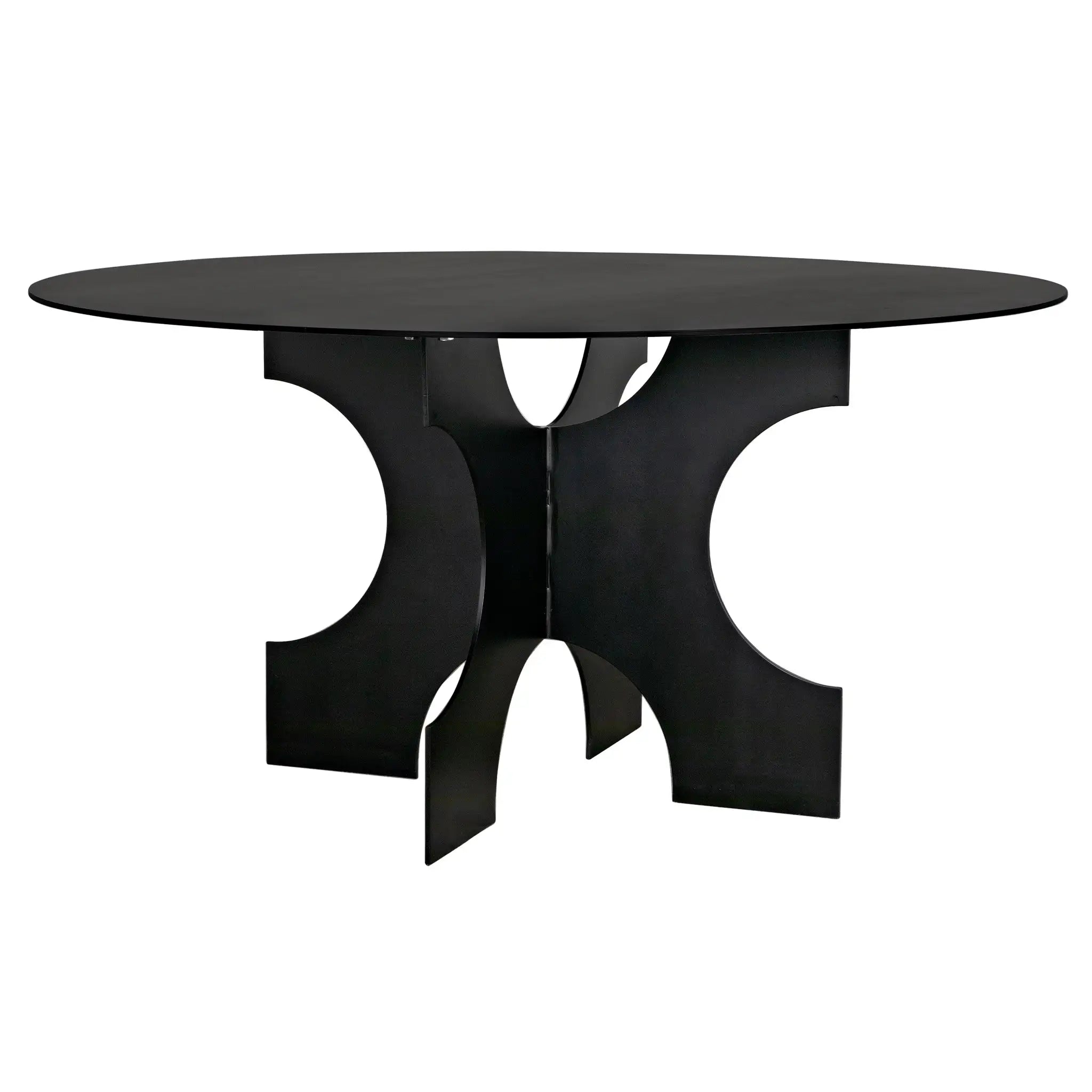 Noir Element Dining Table, Black Metal