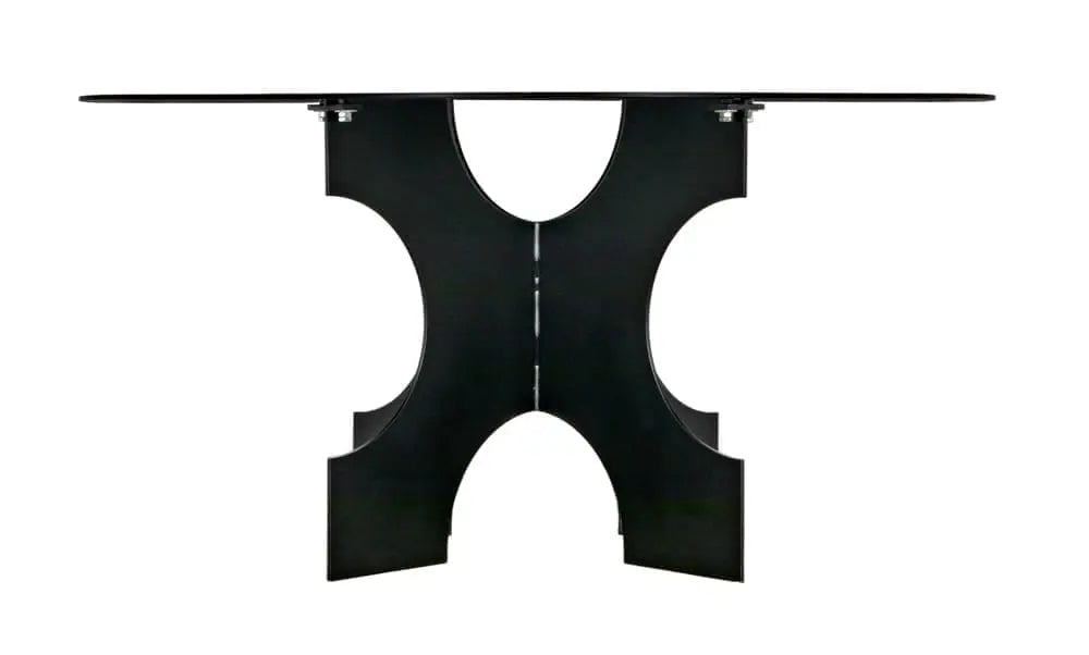 Noir Element Dining Table, Black Metal