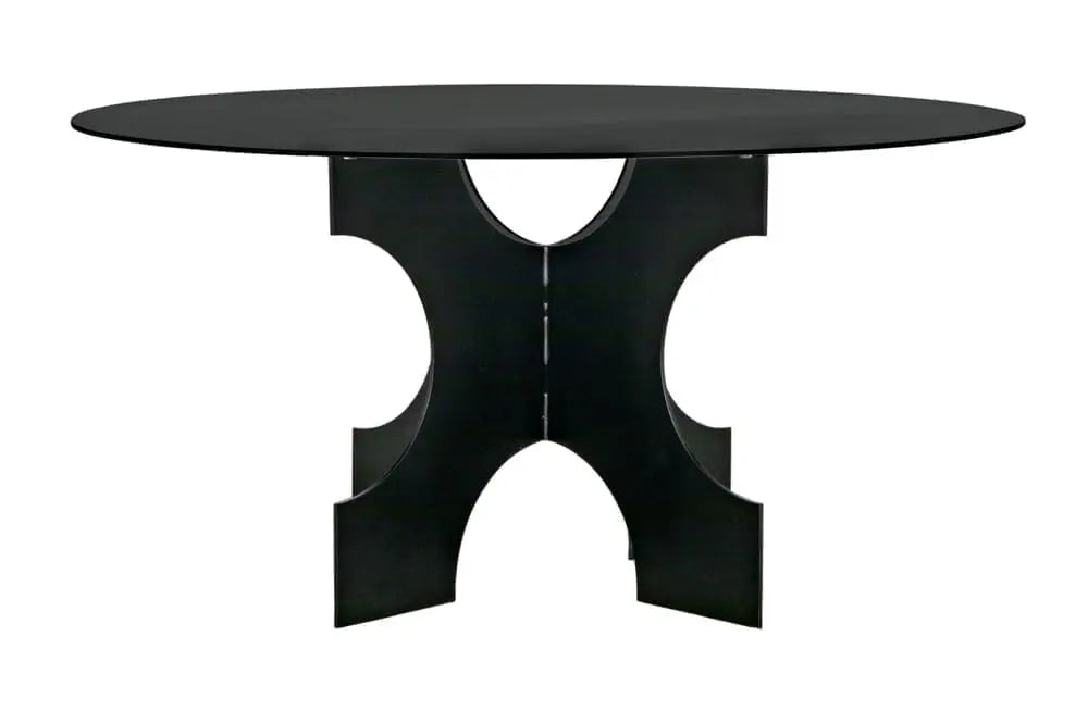 Noir Element Dining Table, Black Metal