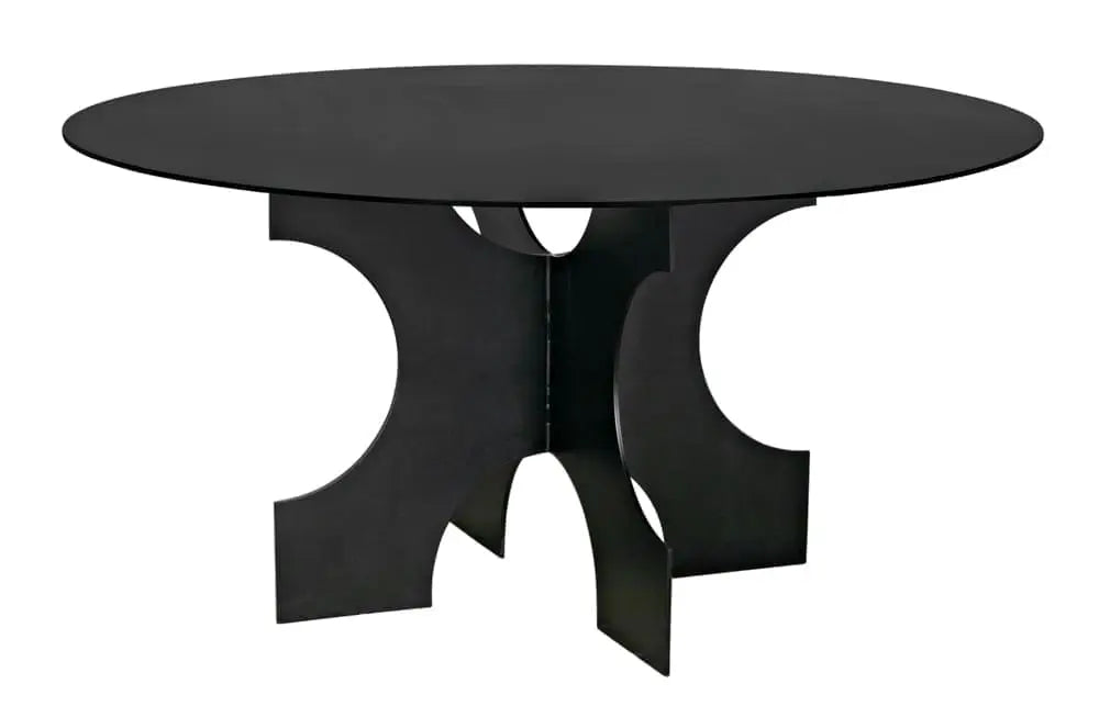 Noir Element Dining Table, Black Metal