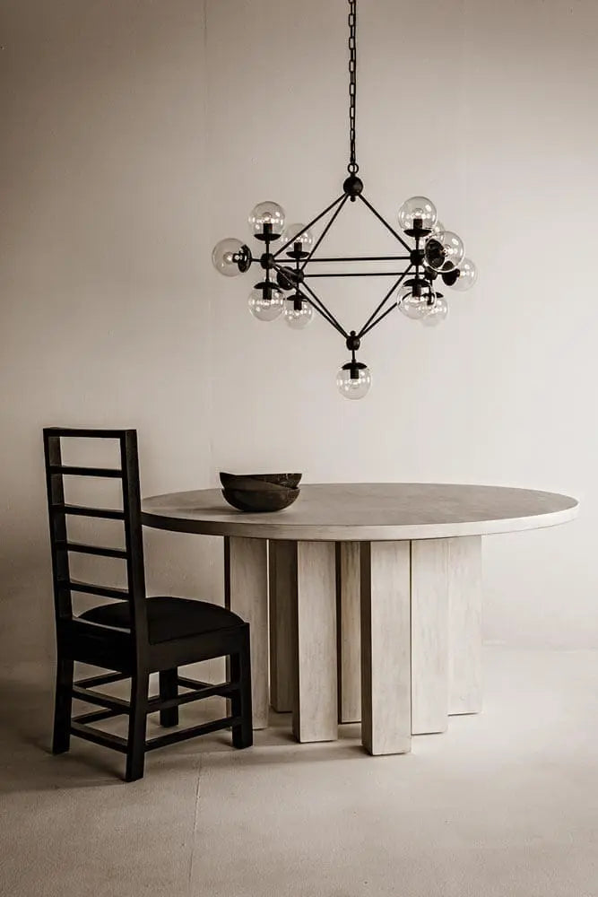 Noir Resistance Dining Table, White Wash