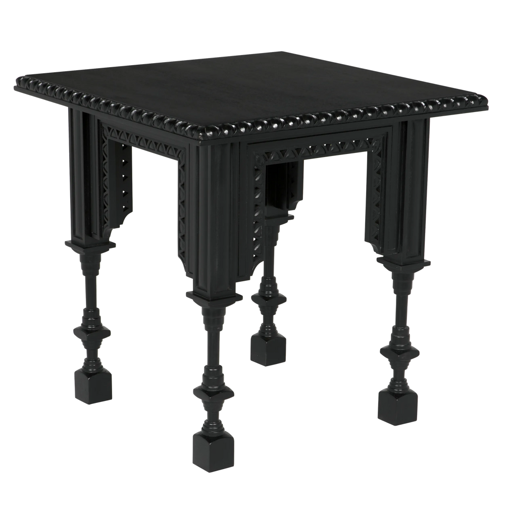 Noir Luxor Side Table, Hand Rubbed Black