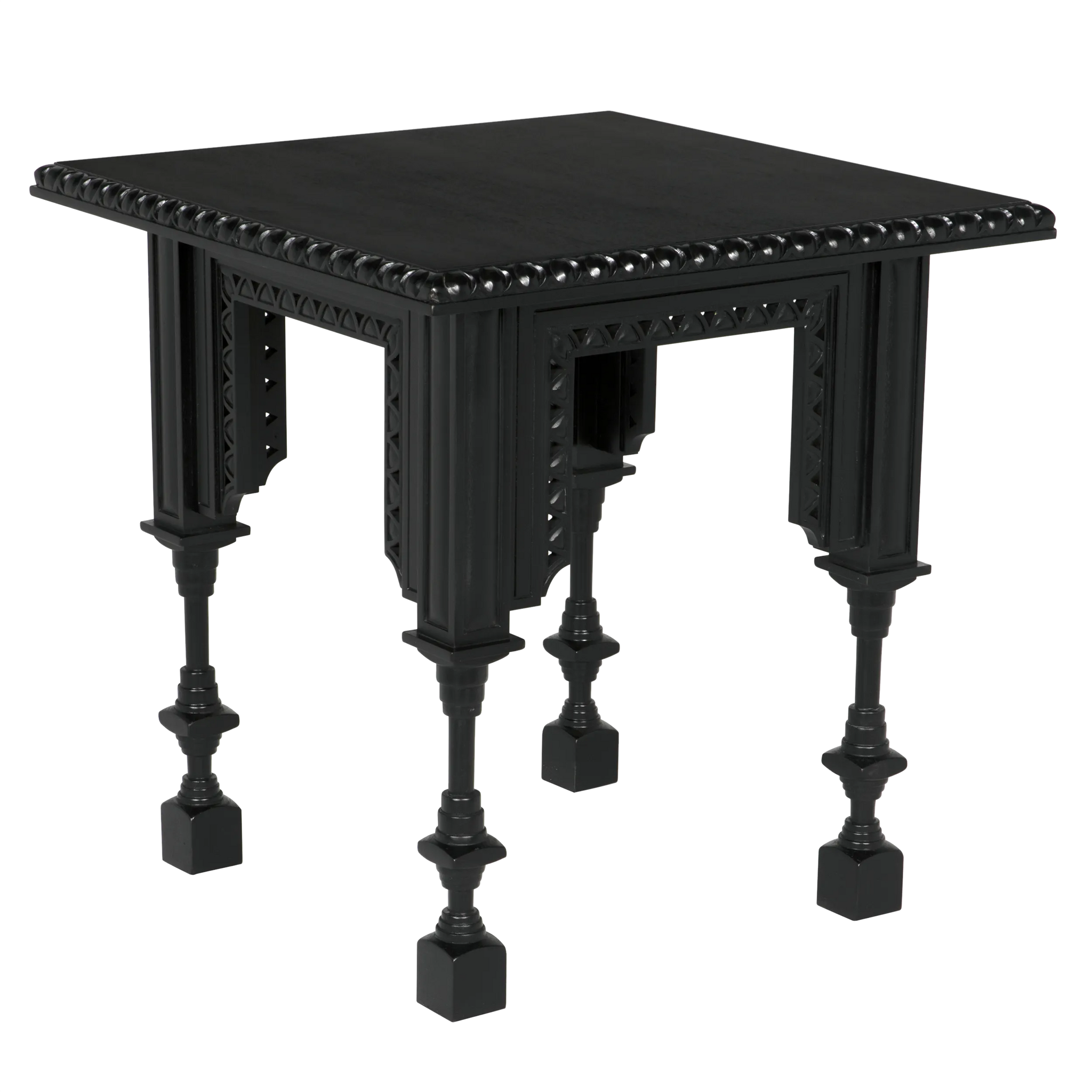 Noir Luxor Side Table, Hand Rubbed Black