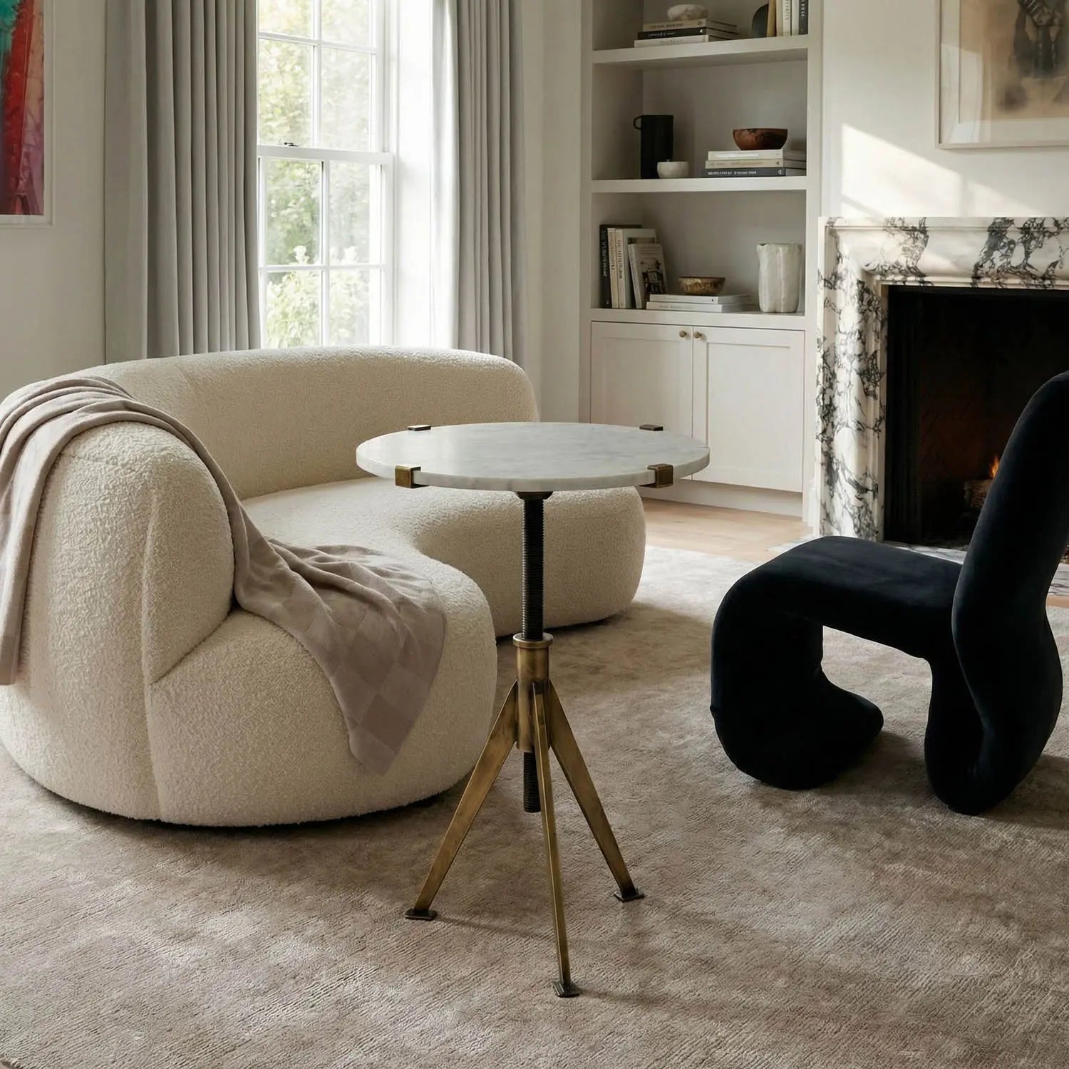 Noir Edith Adjustable Side Table
