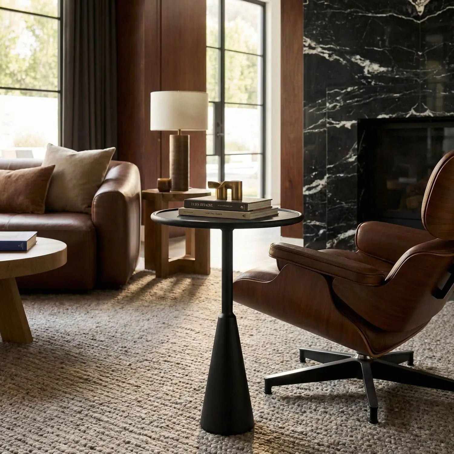 Noir Hiro Side Table, Black Steel