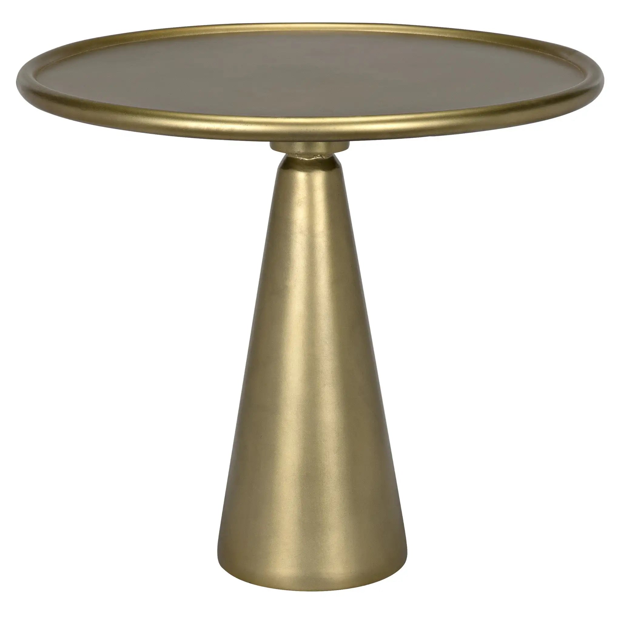 Noir Hiro Short Side Table, Metal With Brass Finish