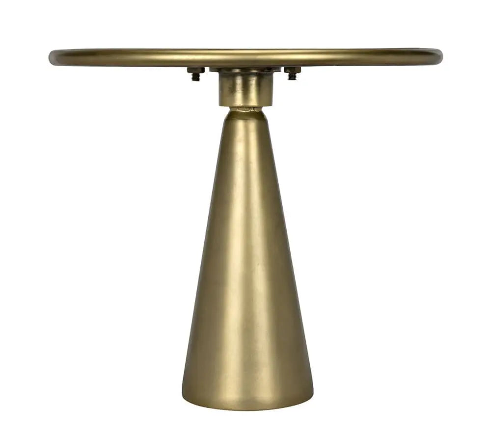 Noir Hiro Short Side Table, Metal With Brass Finish