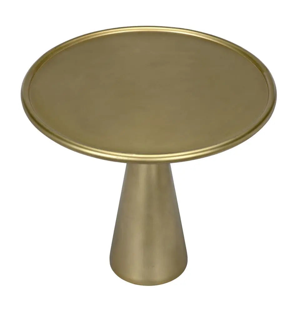 Noir Hiro Short Side Table, Metal With Brass Finish