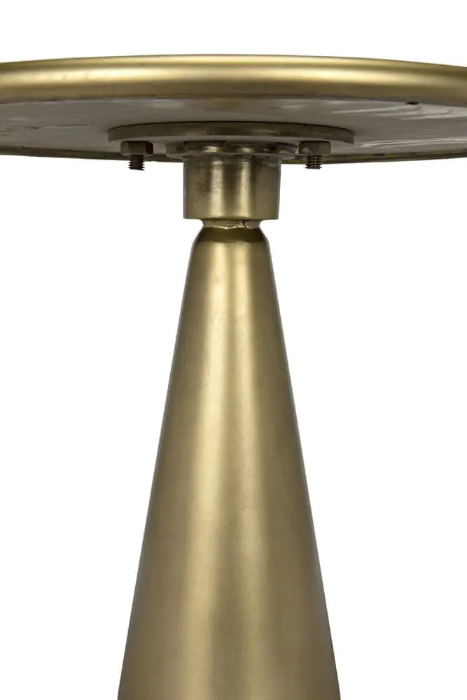 Noir Hiro Short Side Table, Metal With Brass Finish