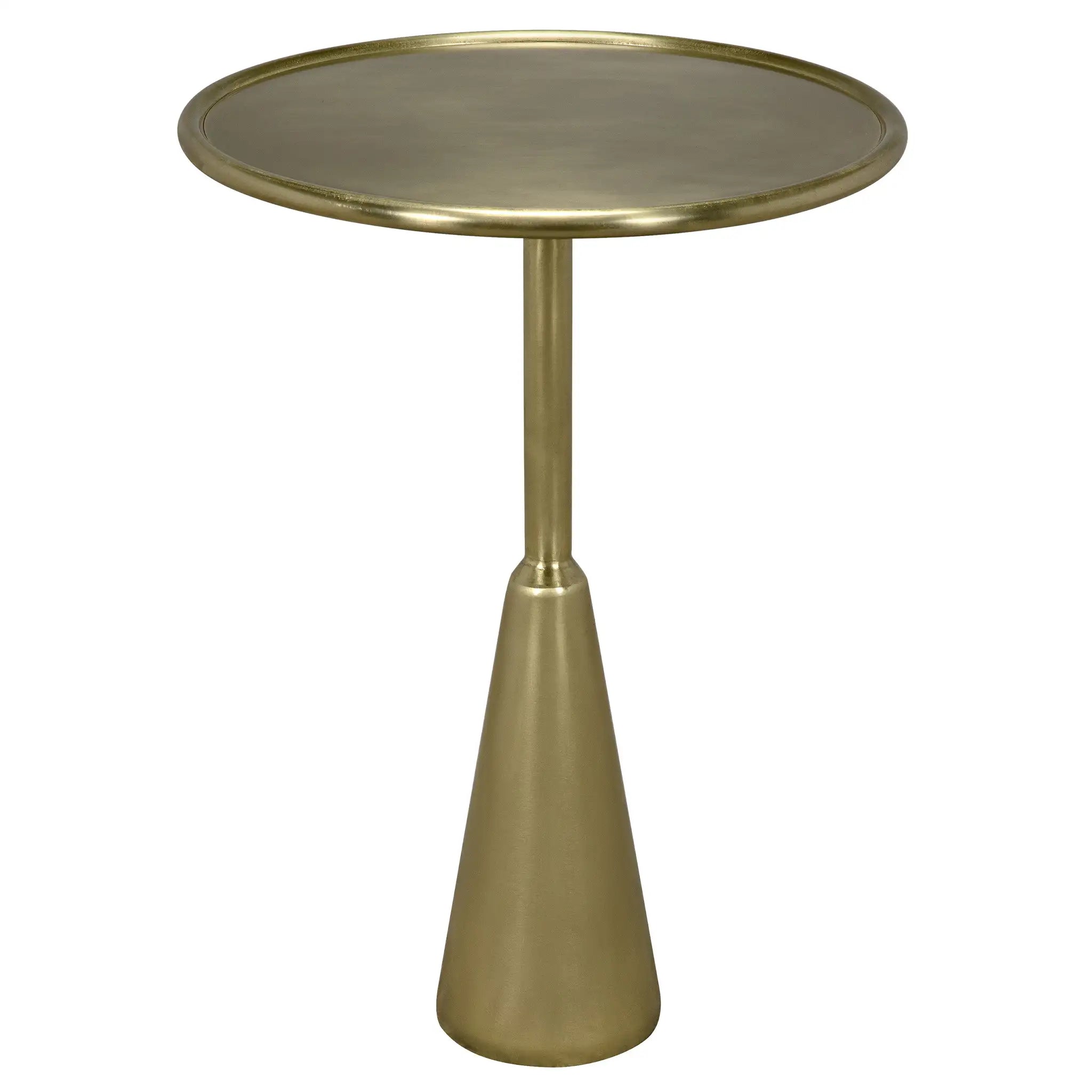 Noir Hiro Side Table, Metal With Brass Finish
