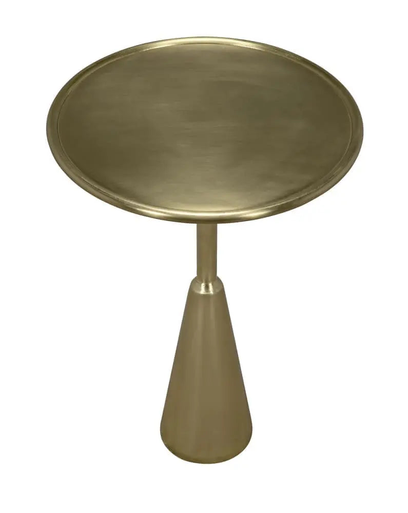 Noir Hiro Side Table, Metal With Brass Finish