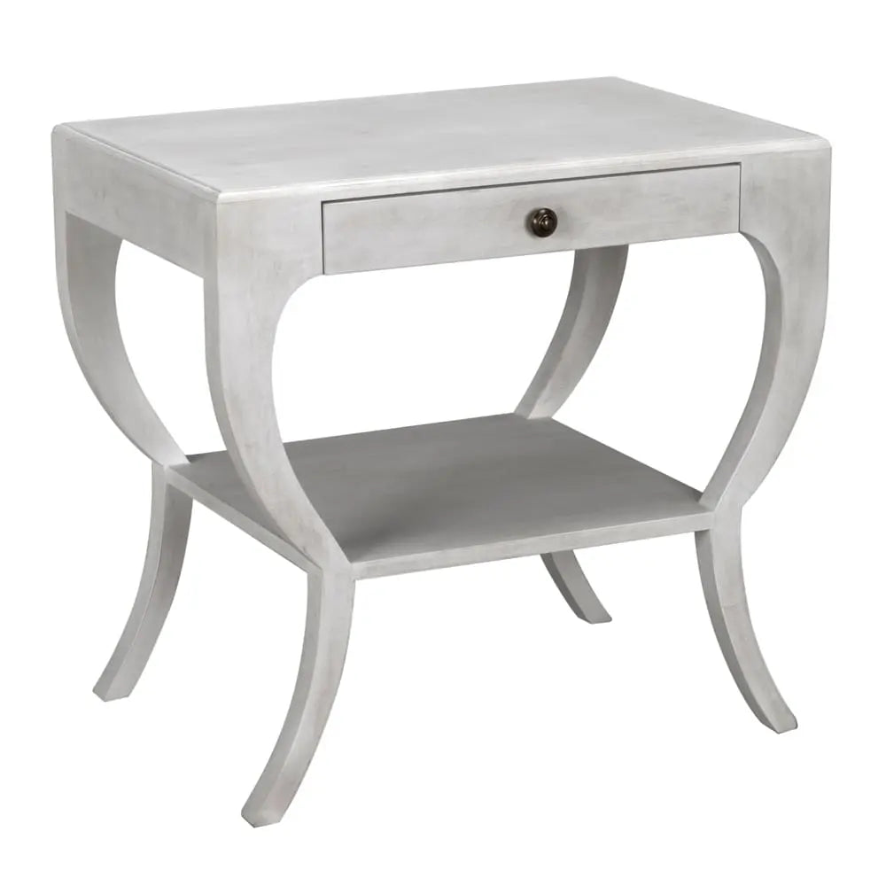 Noir Maude Side Table, White Wash