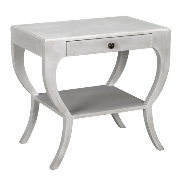 Noir Maude Side Table, White Wash