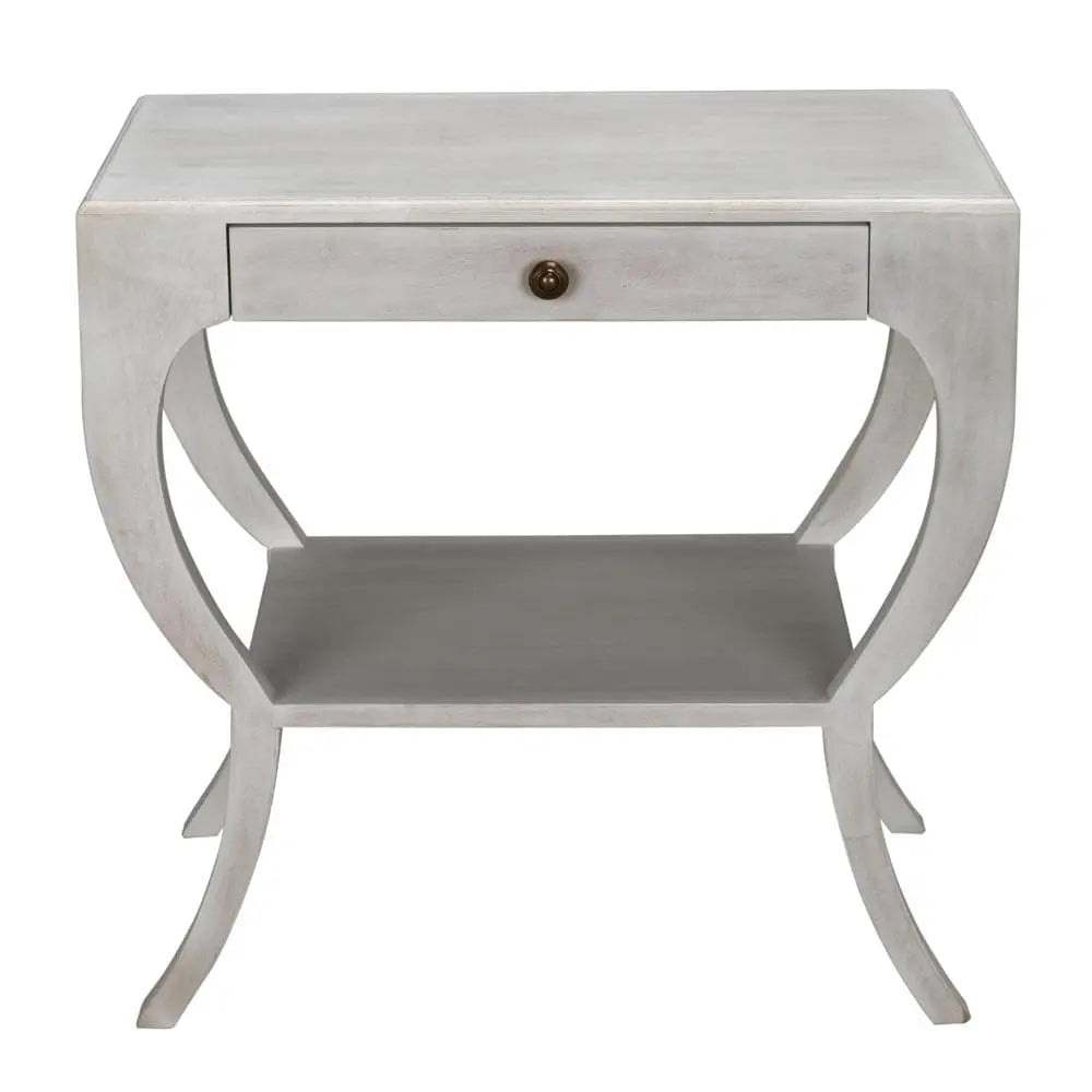 Noir Maude Side Table, White Wash