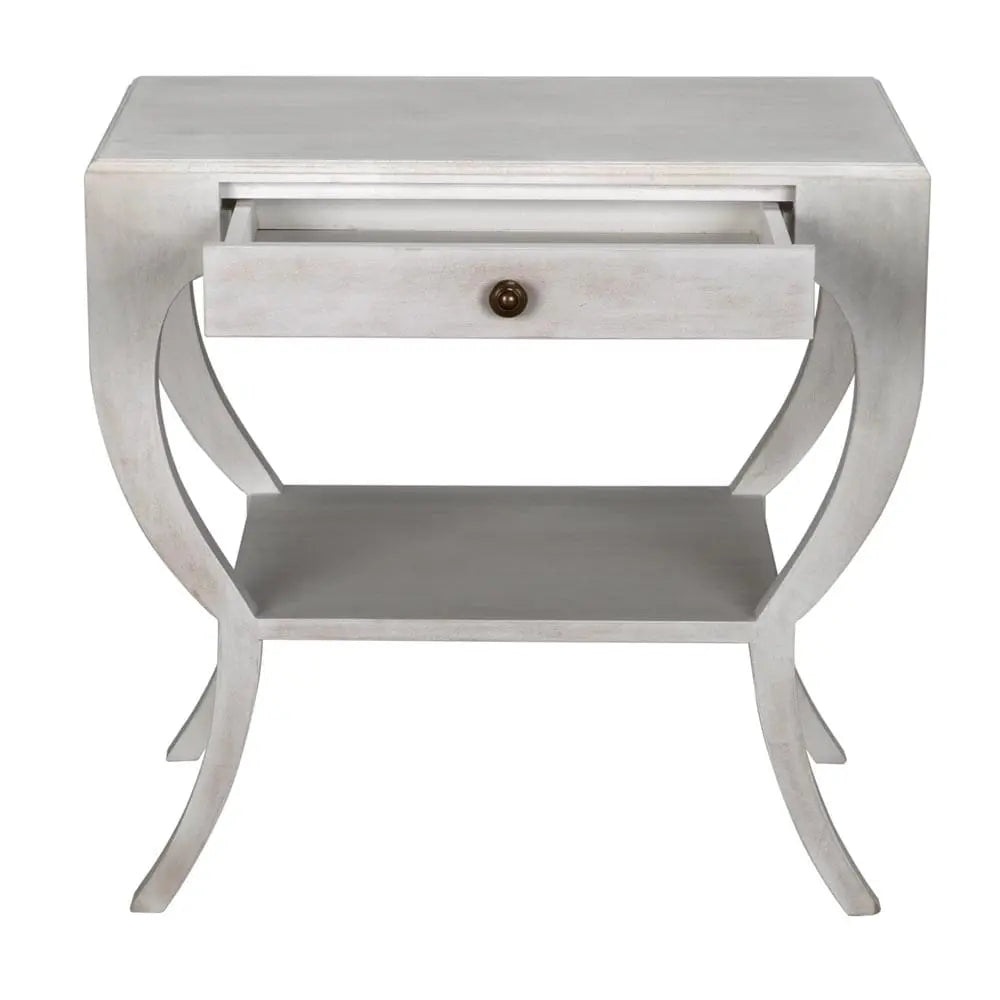Noir Maude Side Table, White Wash