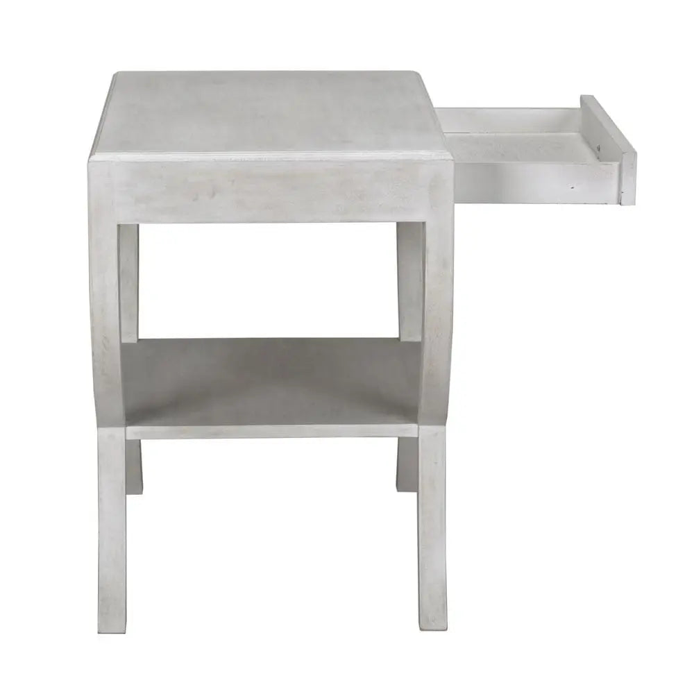 Noir Maude Side Table, White Wash
