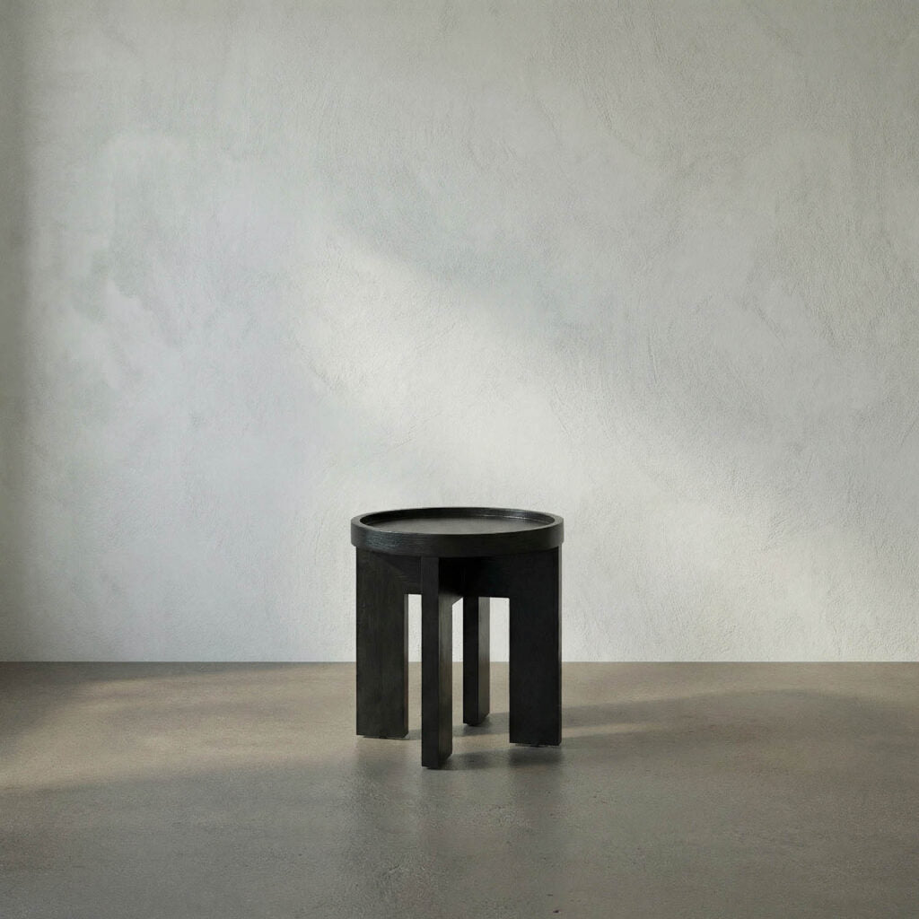 Noir Gavin Side Table, Hand Rubbed Black