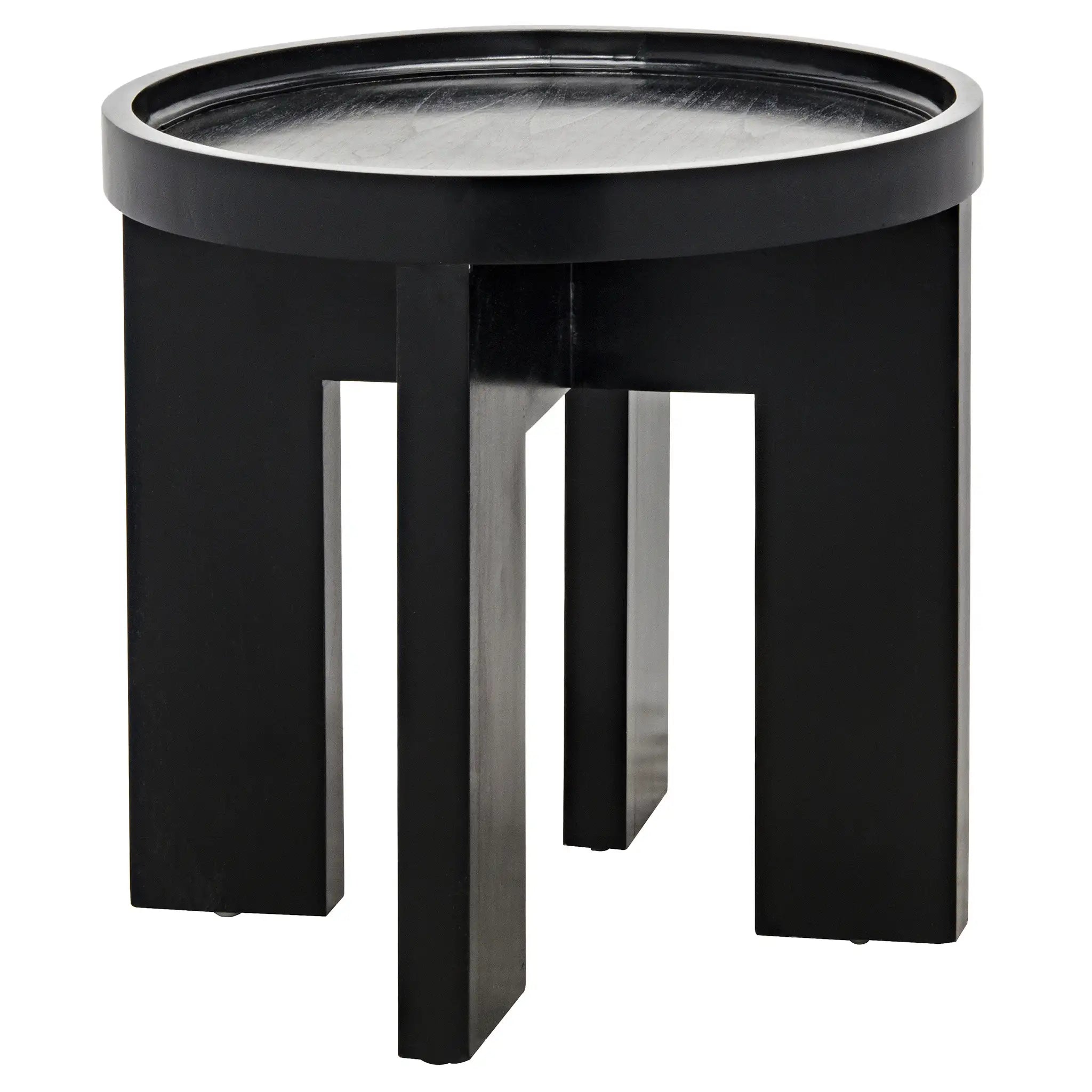 Noir Gavin Side Table, Hand Rubbed Black