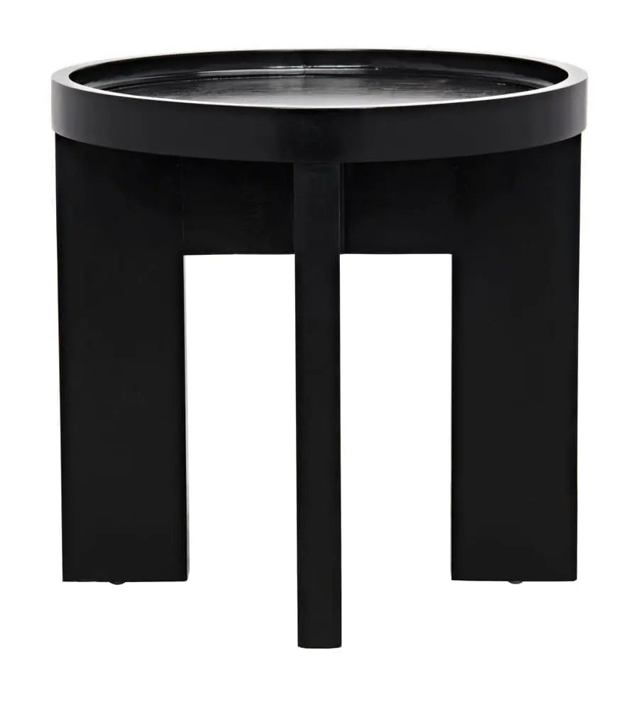 Noir Gavin Side Table, Hand Rubbed Black