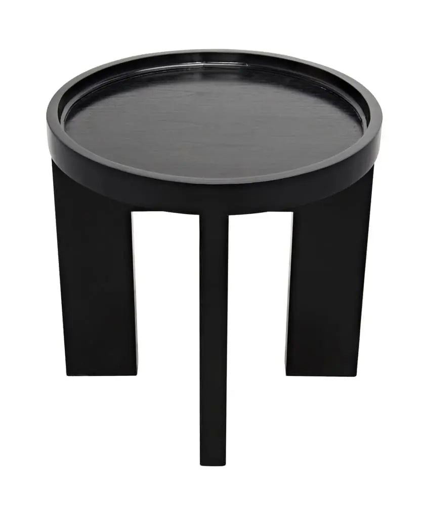 Noir Gavin Side Table, Hand Rubbed Black