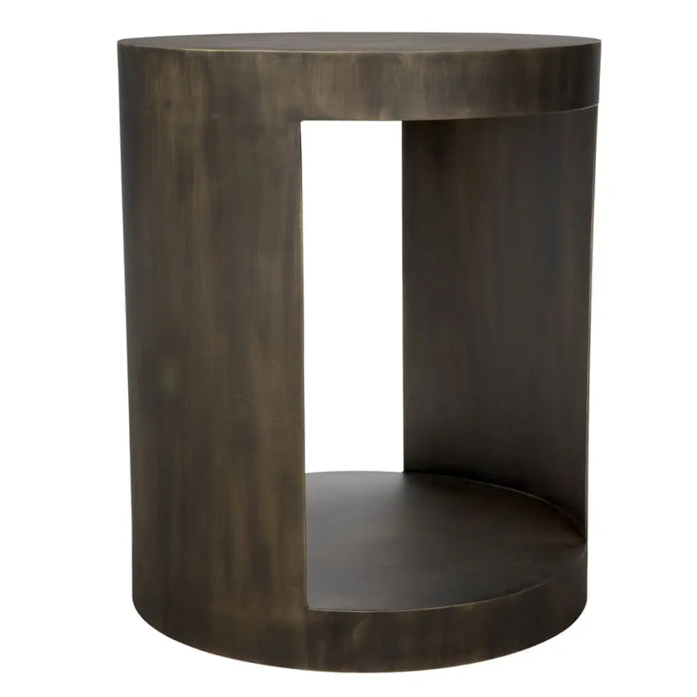 Noir Chrysler Side Table, Steel With Aged Brass Finish