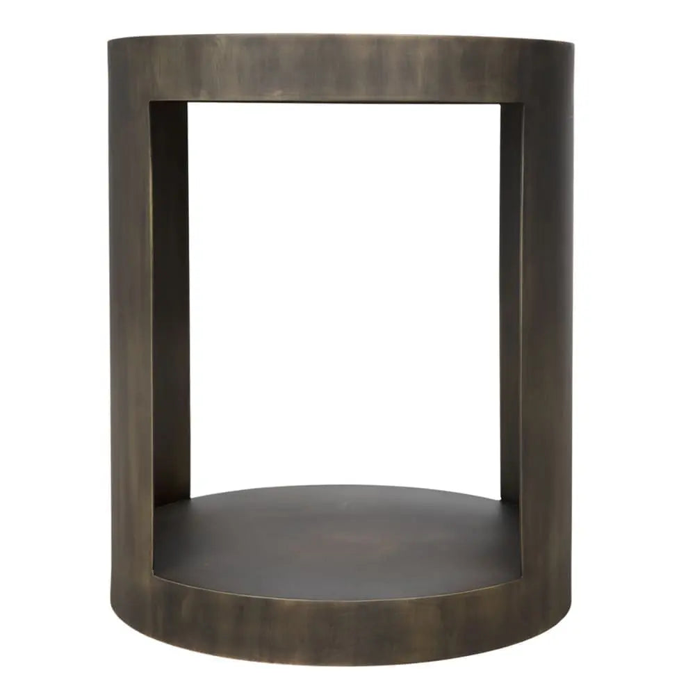 Noir Chrysler Side Table, Steel With Aged Brass Finish