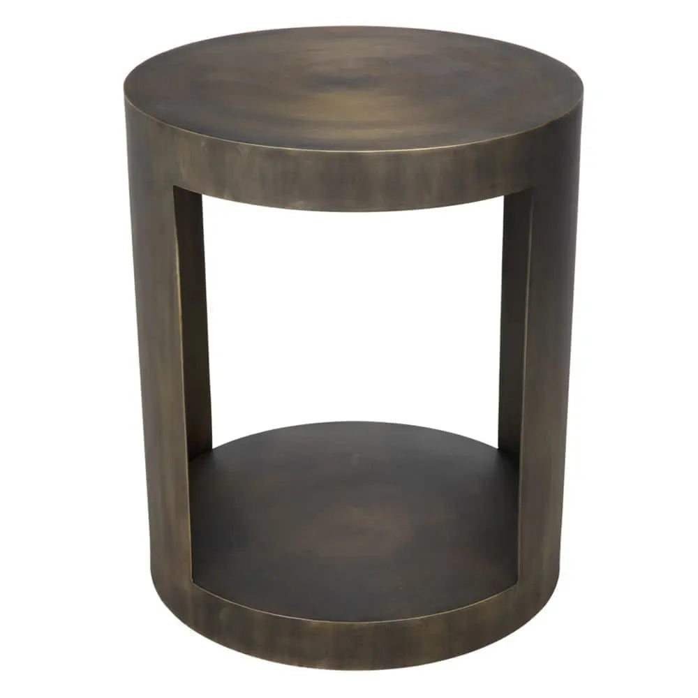 Noir Chrysler Side Table, Steel With Aged Brass Finish