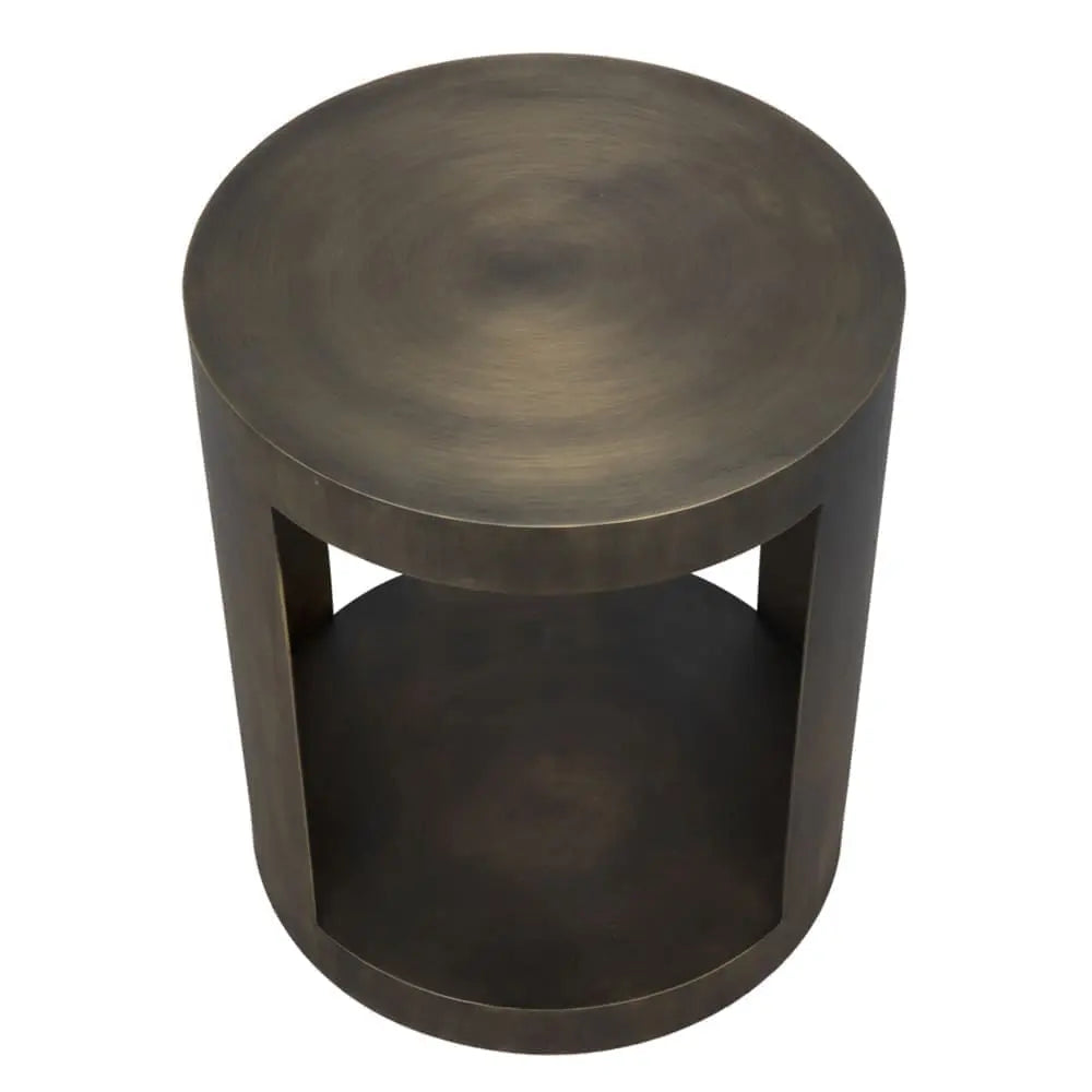 Noir Chrysler Side Table, Steel With Aged Brass Finish