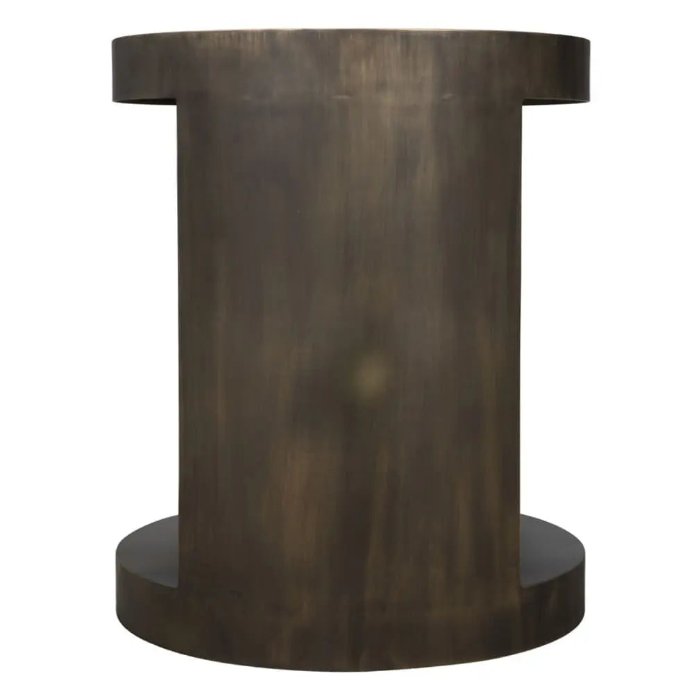 Noir Chrysler Side Table, Steel With Aged Brass Finish