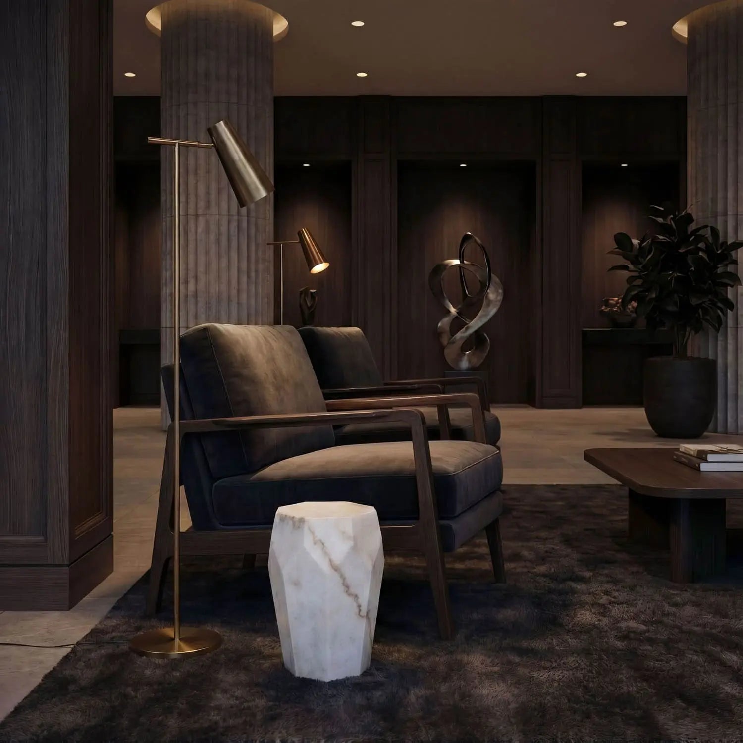 Noir Monolith Side Table