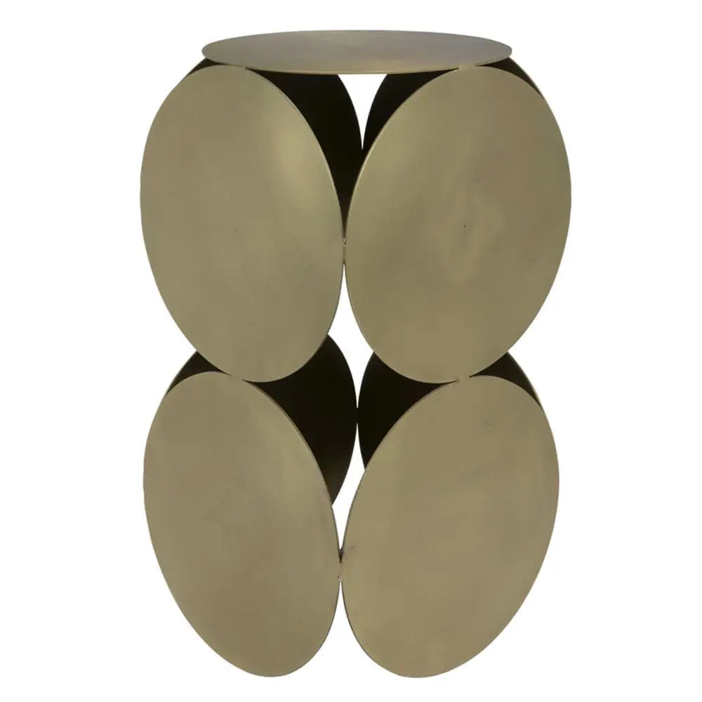 Noir Lola Side Table, Metal With Brass Finish