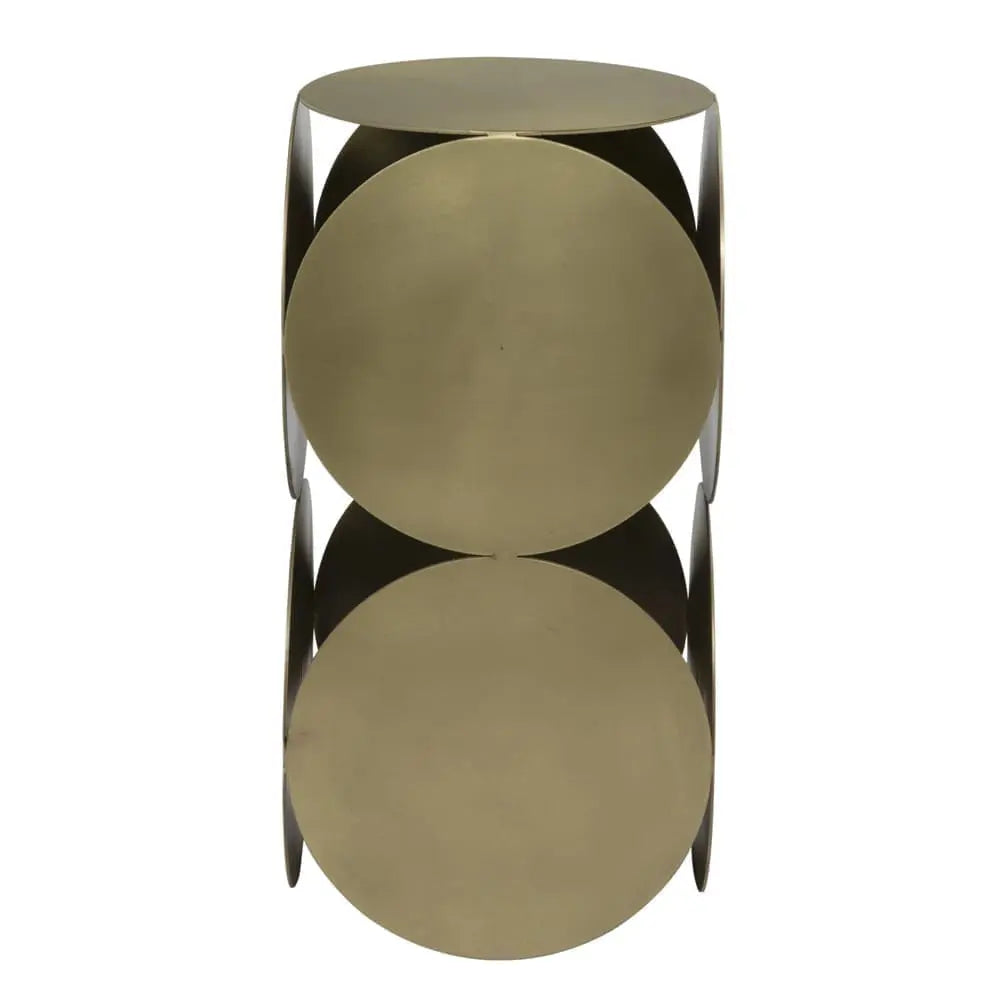 Noir Lola Side Table, Metal With Brass Finish