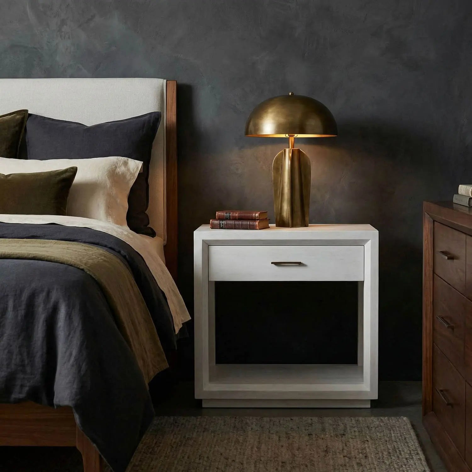 Noir Antony Side Table, White Wash