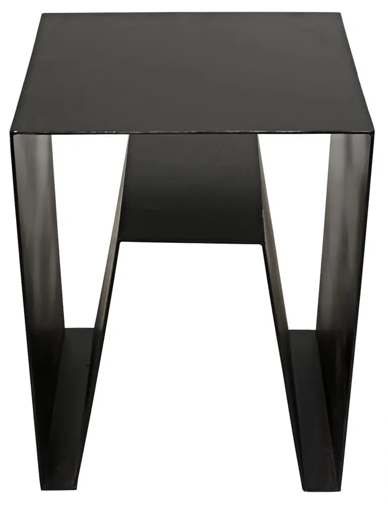 Noir Quintin Side Table, Black Steel