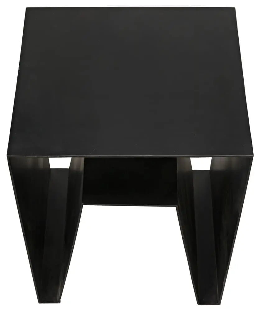 Noir Quintin Side Table, Black Steel