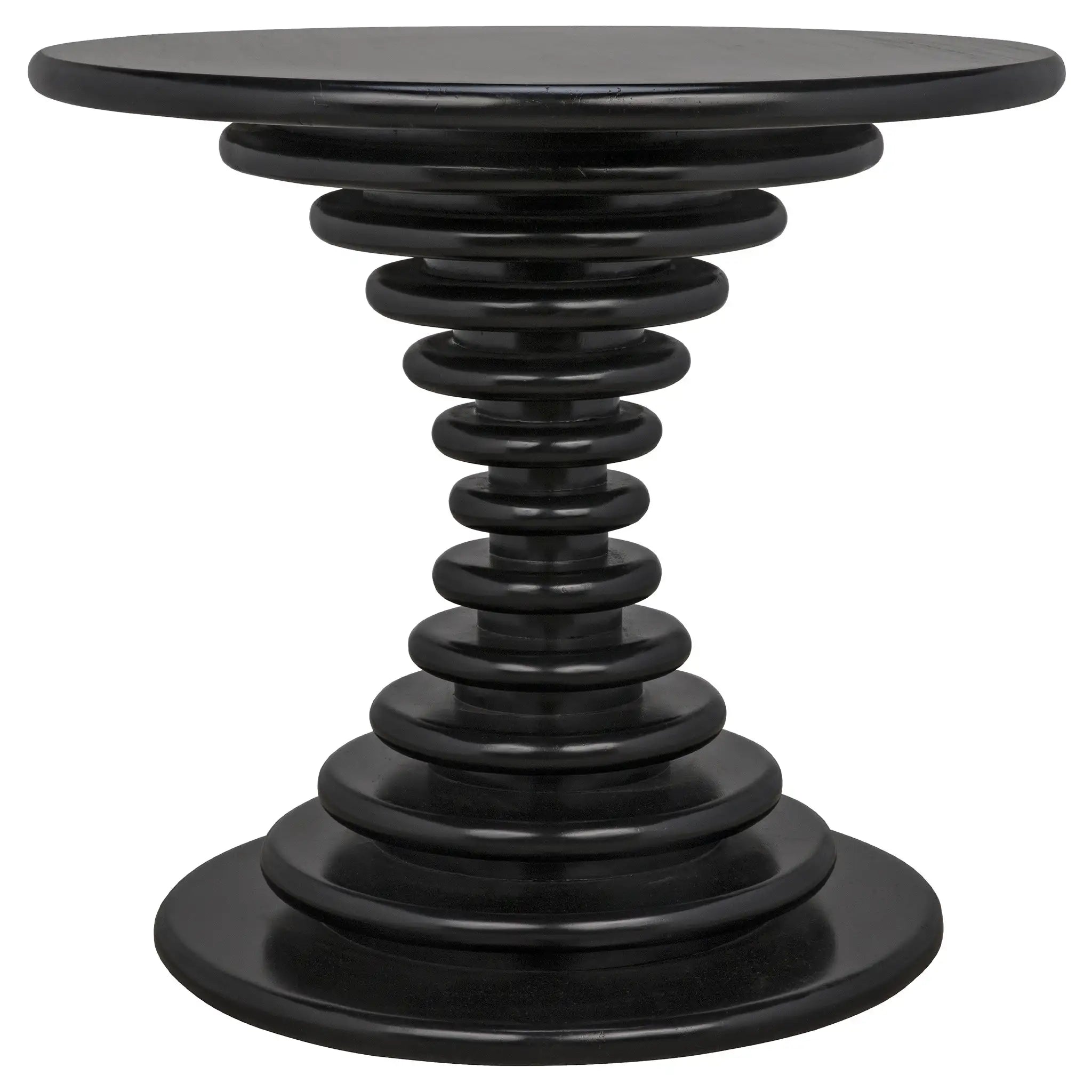 Noir Scheiben Side Table, Hand Rubbed Black