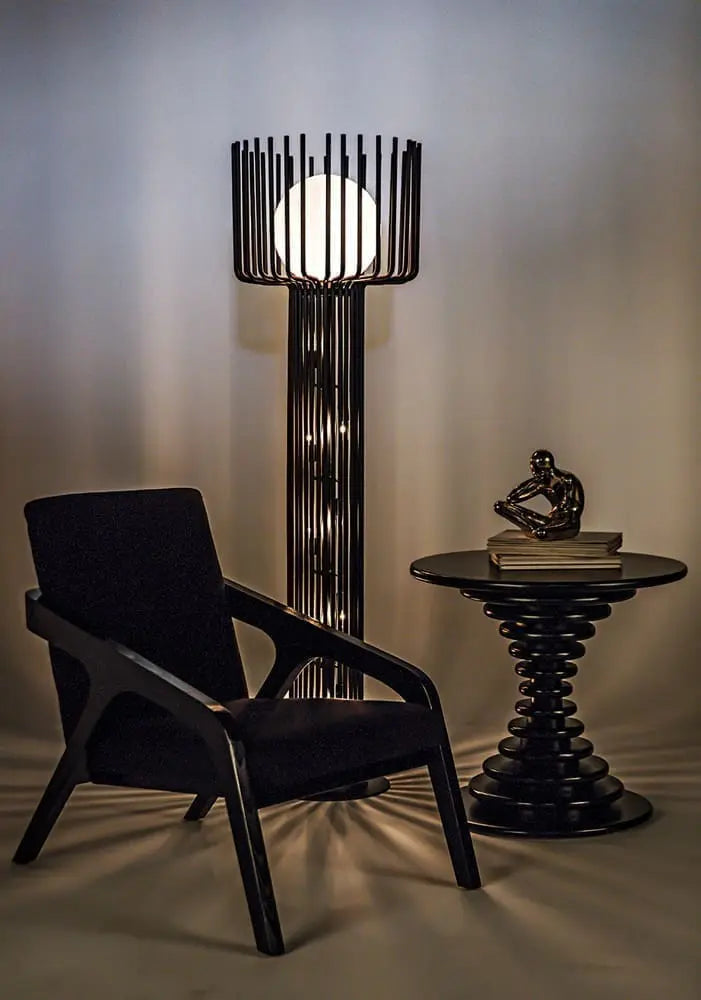 Noir Scheiben Side Table, Hand Rubbed Black