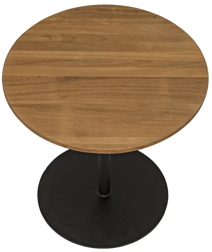 Noir Ford Small Side Table, Gold Teak With Steel Base