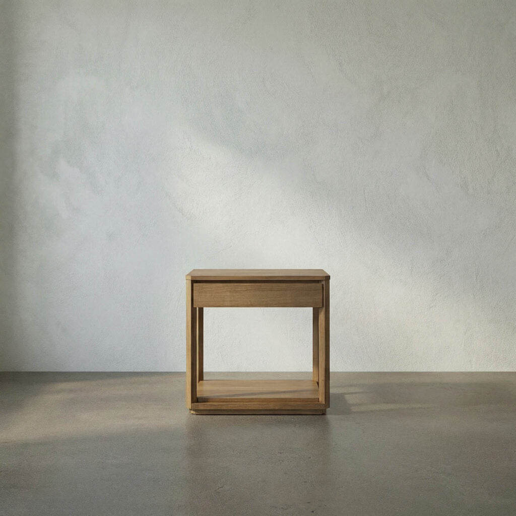 Noir Sl11 Side Table, Gold Teak