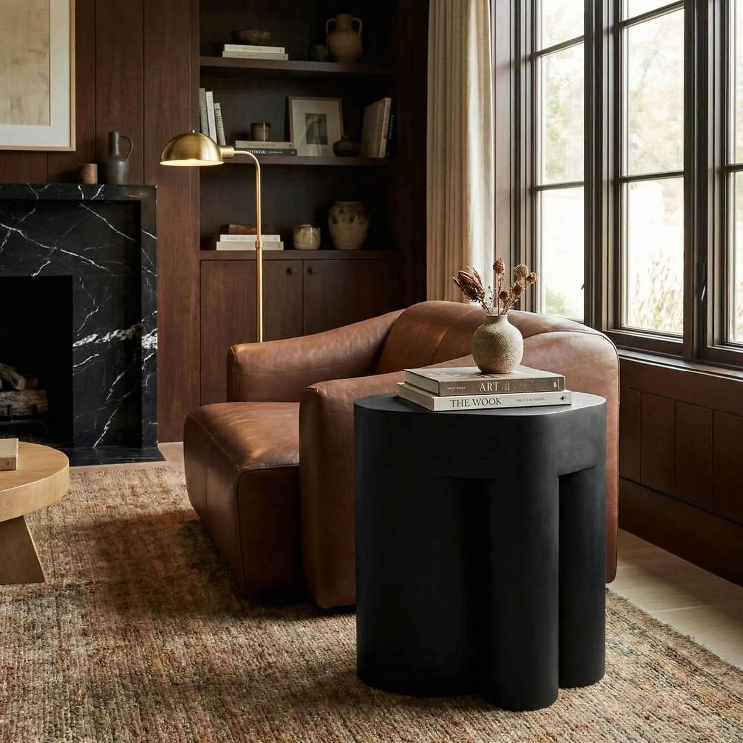 Noir Blair Side Table, Black Steel