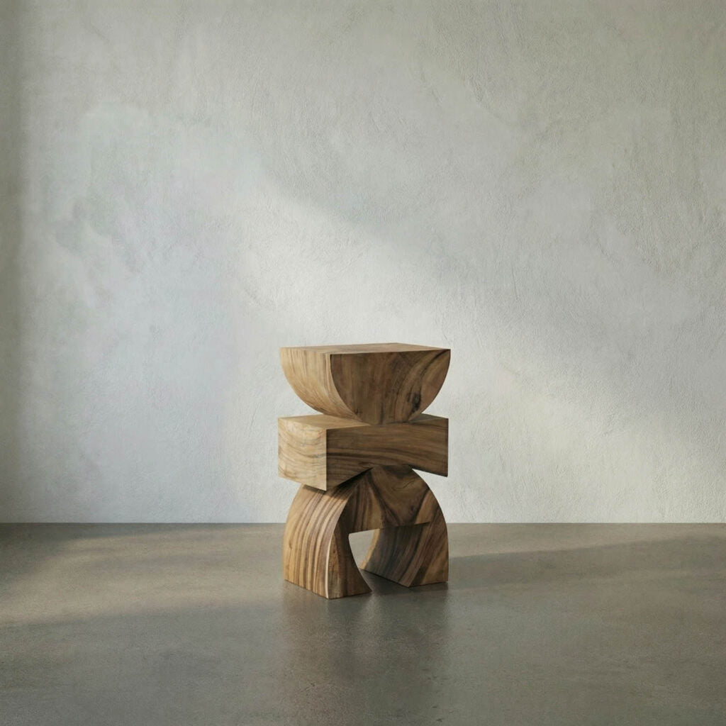 Noir Monteiro Side Table, Stool