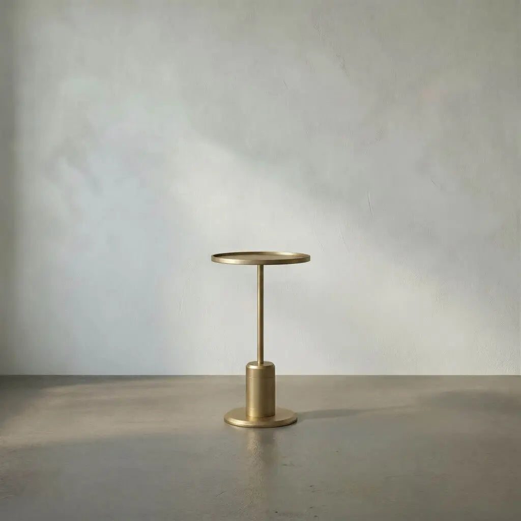 Noir Kurtz Side Table, Brass Finish