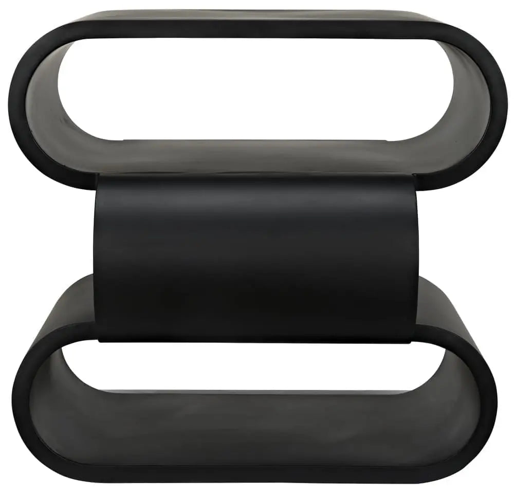 Noir Nada Side Table, Black Steel